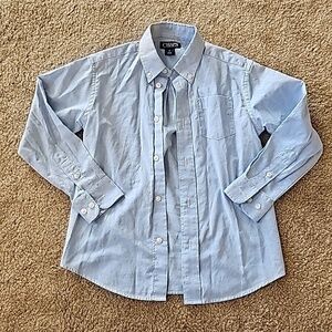 Chaps Boys Long Sleeve Oxford Button Down Dress Shirt Size 6 Blue